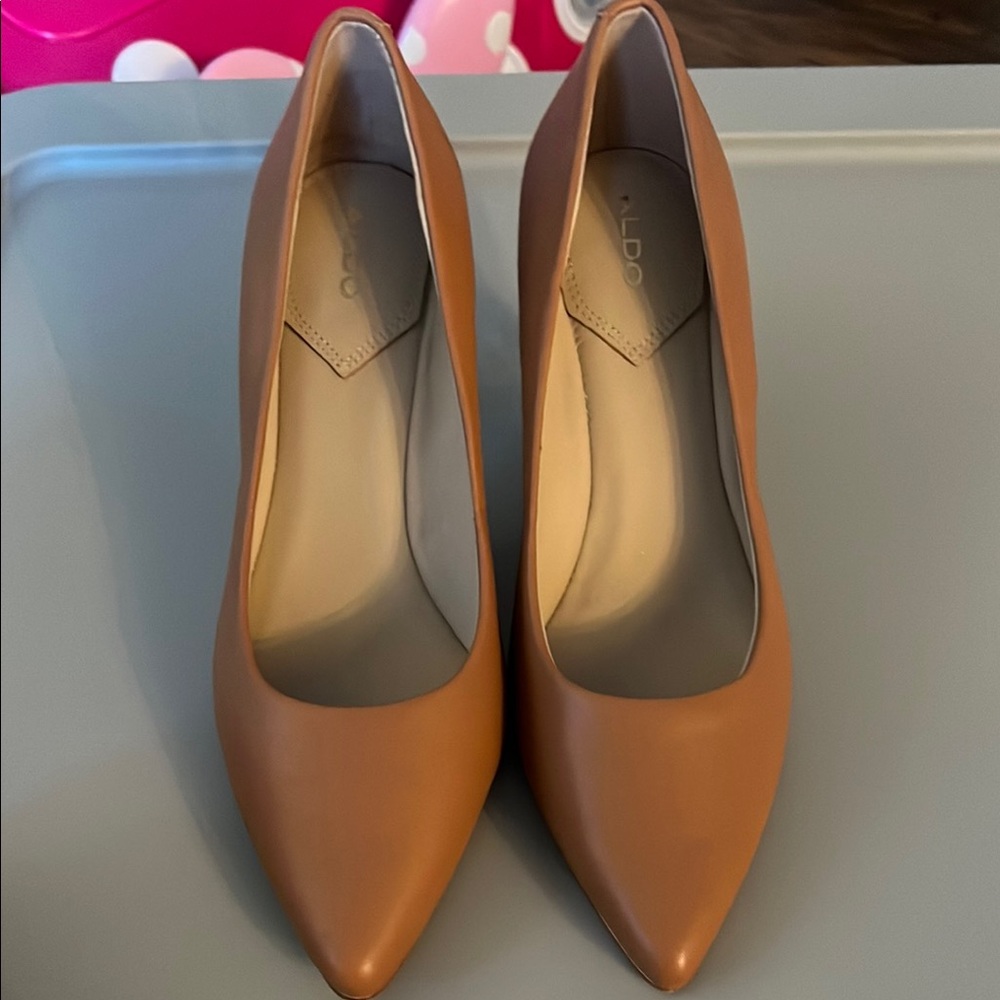 Aldo Tan Heels Classic Pointed-Toe Pumps